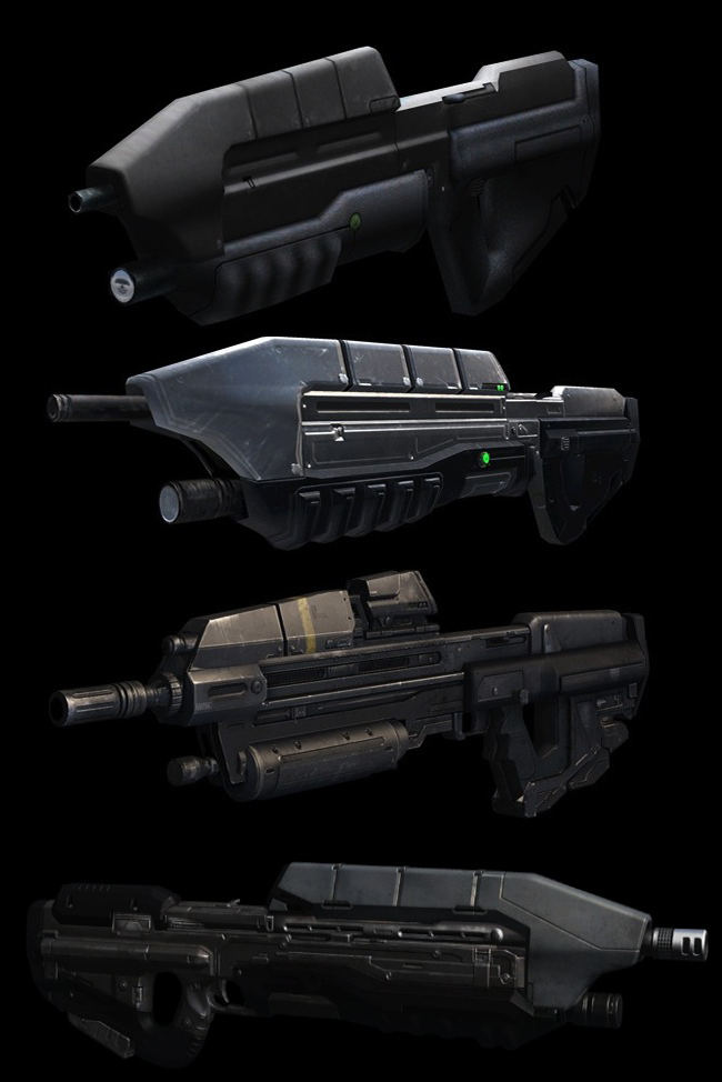 Multiple iterations of the Assault Rifle
