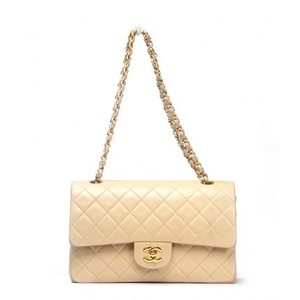 Beige CHANEL Purse with Gold Hardware