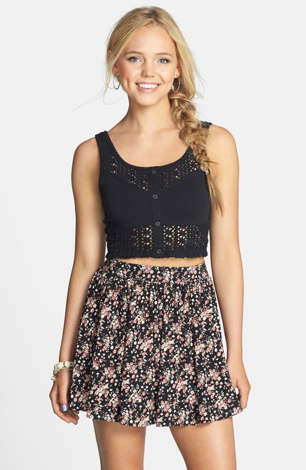 Dark Blue FLoral Skirt