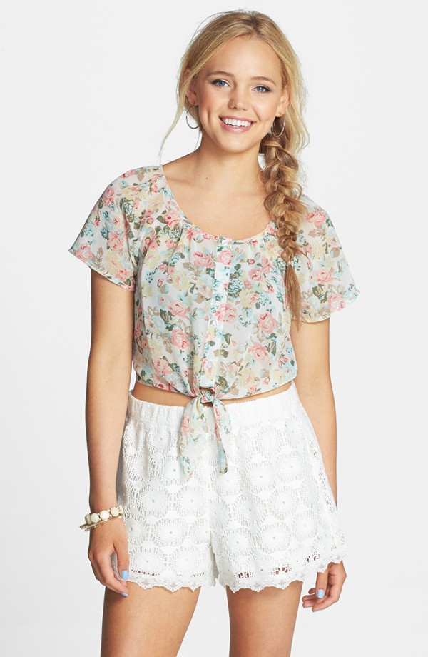 White High Waisted Lace Shorts