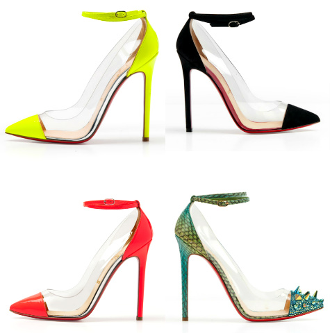 4 different colored shoes