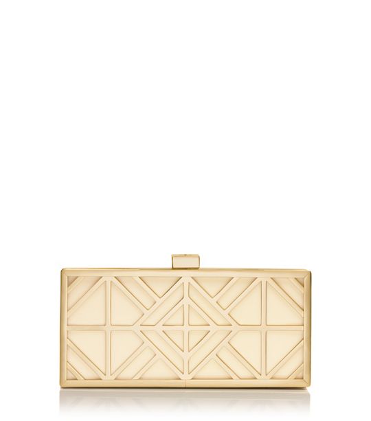 Tory Burch Gold Metal Clutch